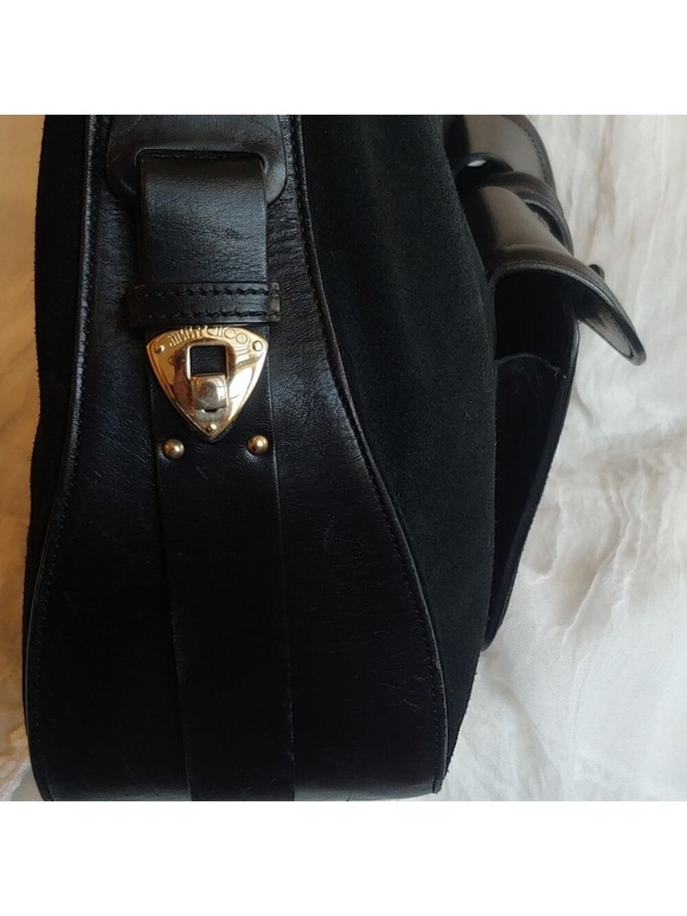 Jimmy Choo Black Leather and Suede Hobo Bag Luxury - Picture 9 of 17
